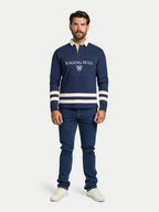 L/S Cut & Sew Stripes Rugby - Navy