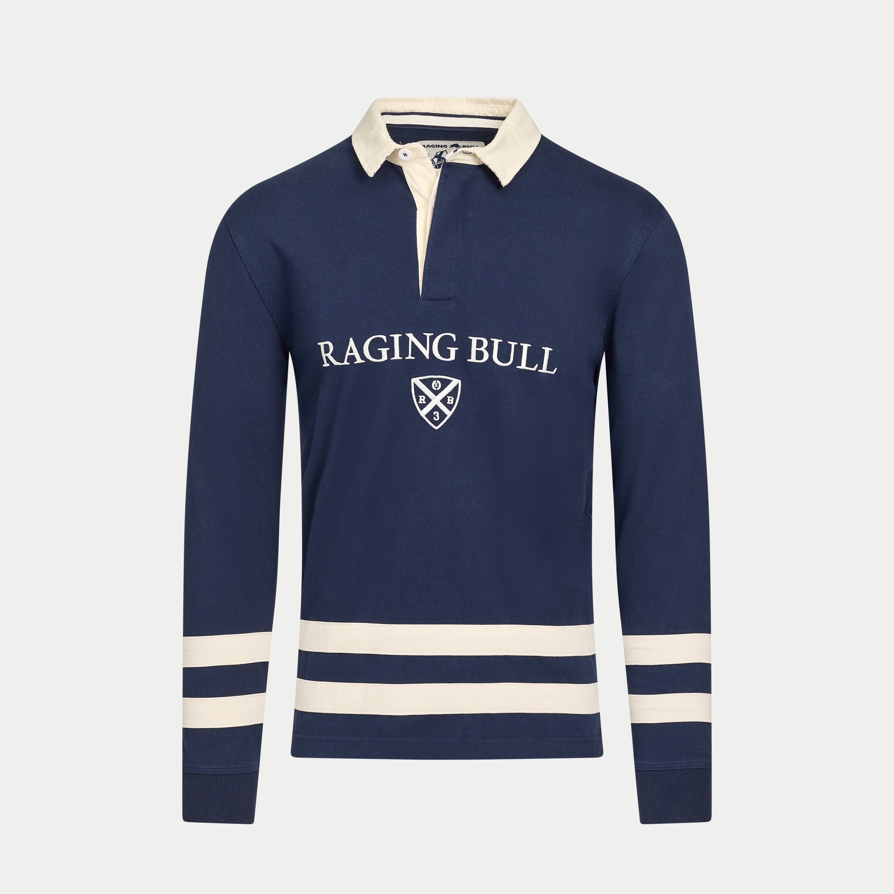 L/S Cut & Sew Stripes Rugby - Navy