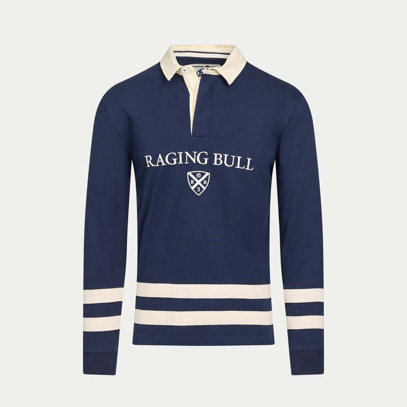 L/S Cut & Sew Stripes Rugby - Navy