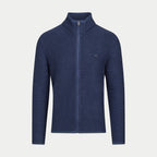 Textured Zip Through Jacket - Navy