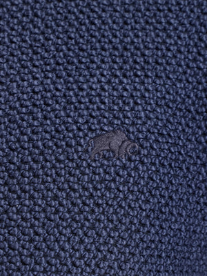 Textured Zip Through Jacket - Navy
