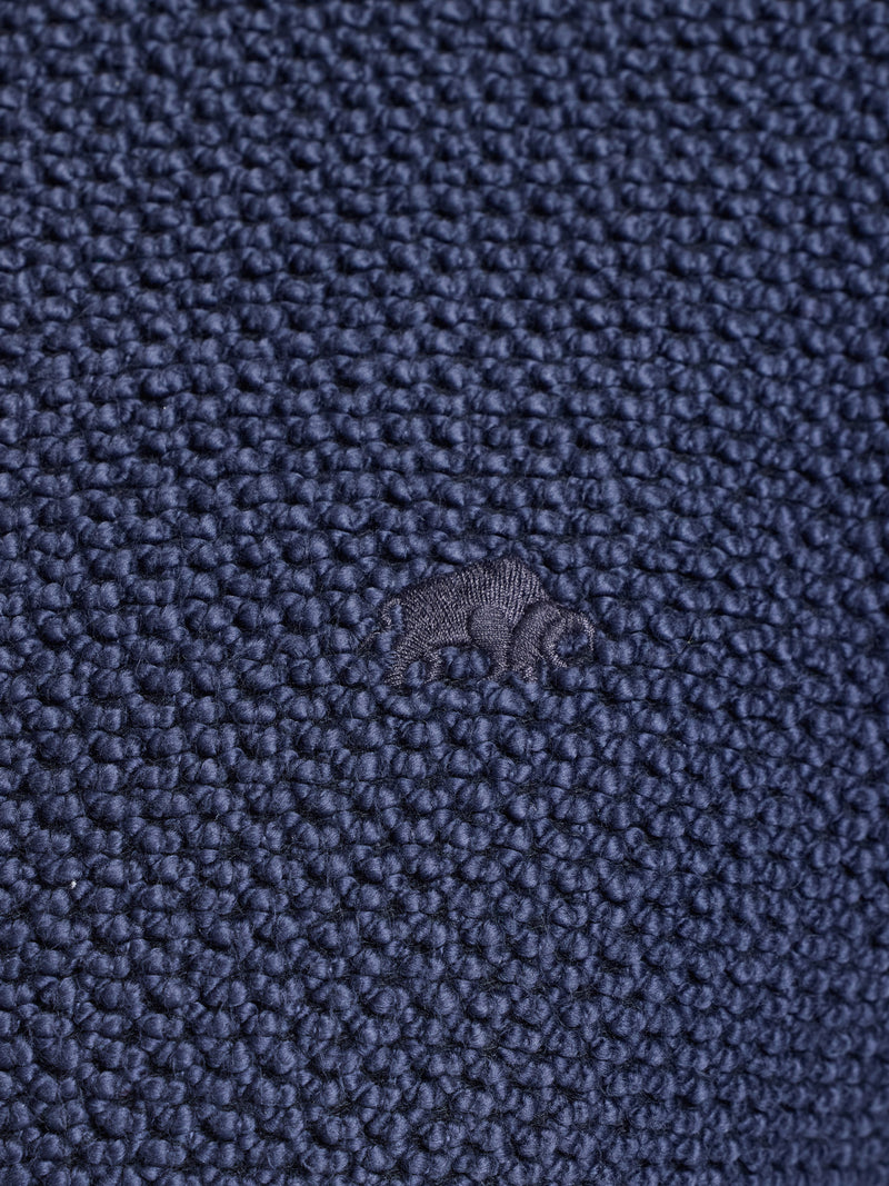 Textured Zip Through Jacket - Navy