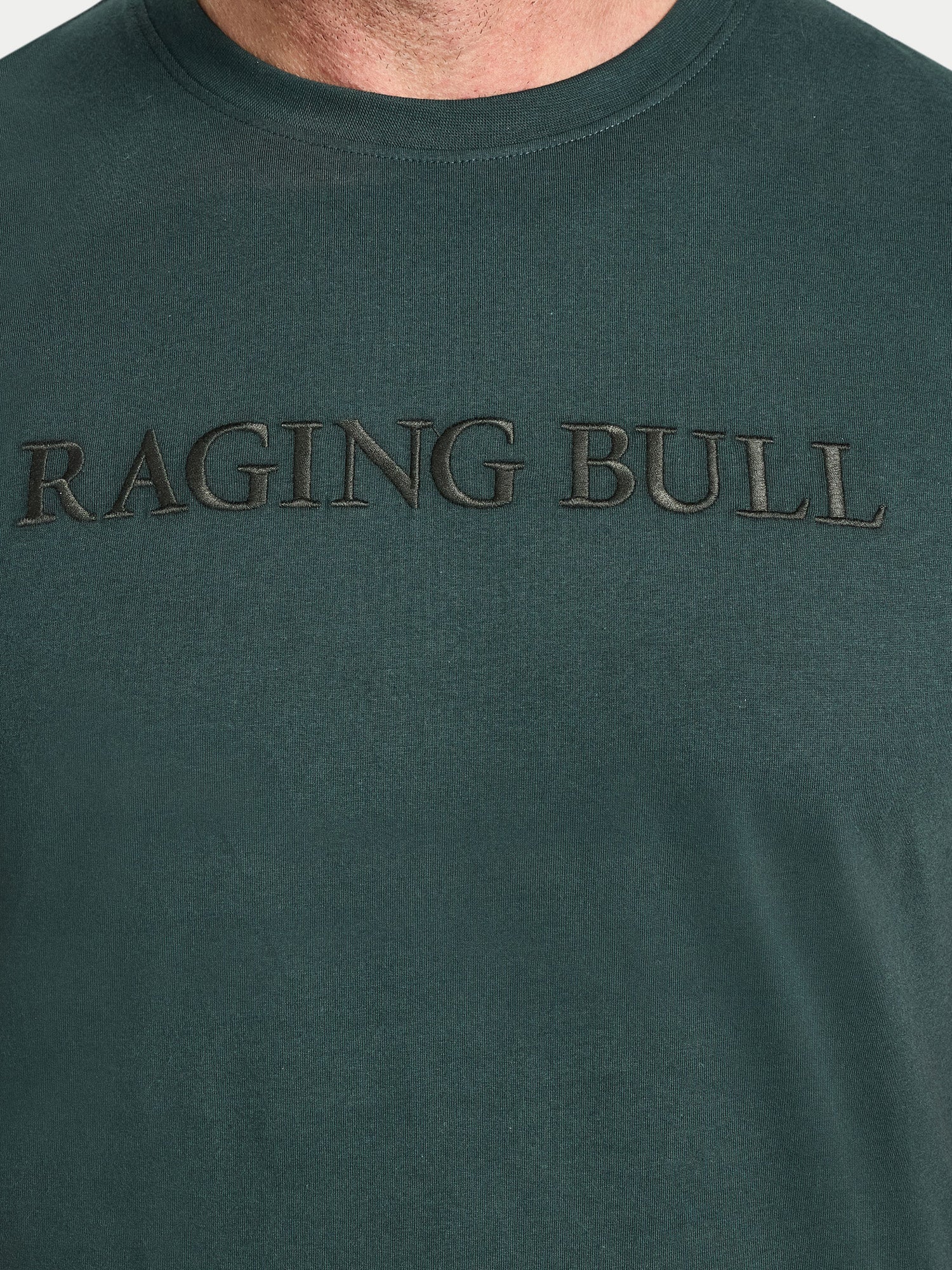 Raging Bull Embroidery T-Shirt - Forest