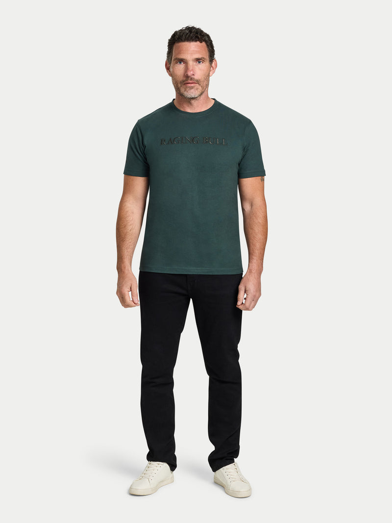 Raging Bull Embroidery T-Shirt - Forest