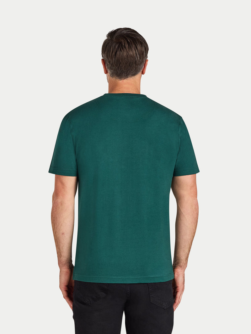 Embroidered Tonal Union Jack Bull T-Shirt - Forest