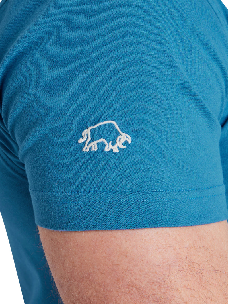 Stitch Embroidery Bull T-Shirt - Teal