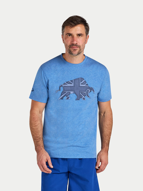 Stitch Embroidery Bull T-Shirt - Teal
