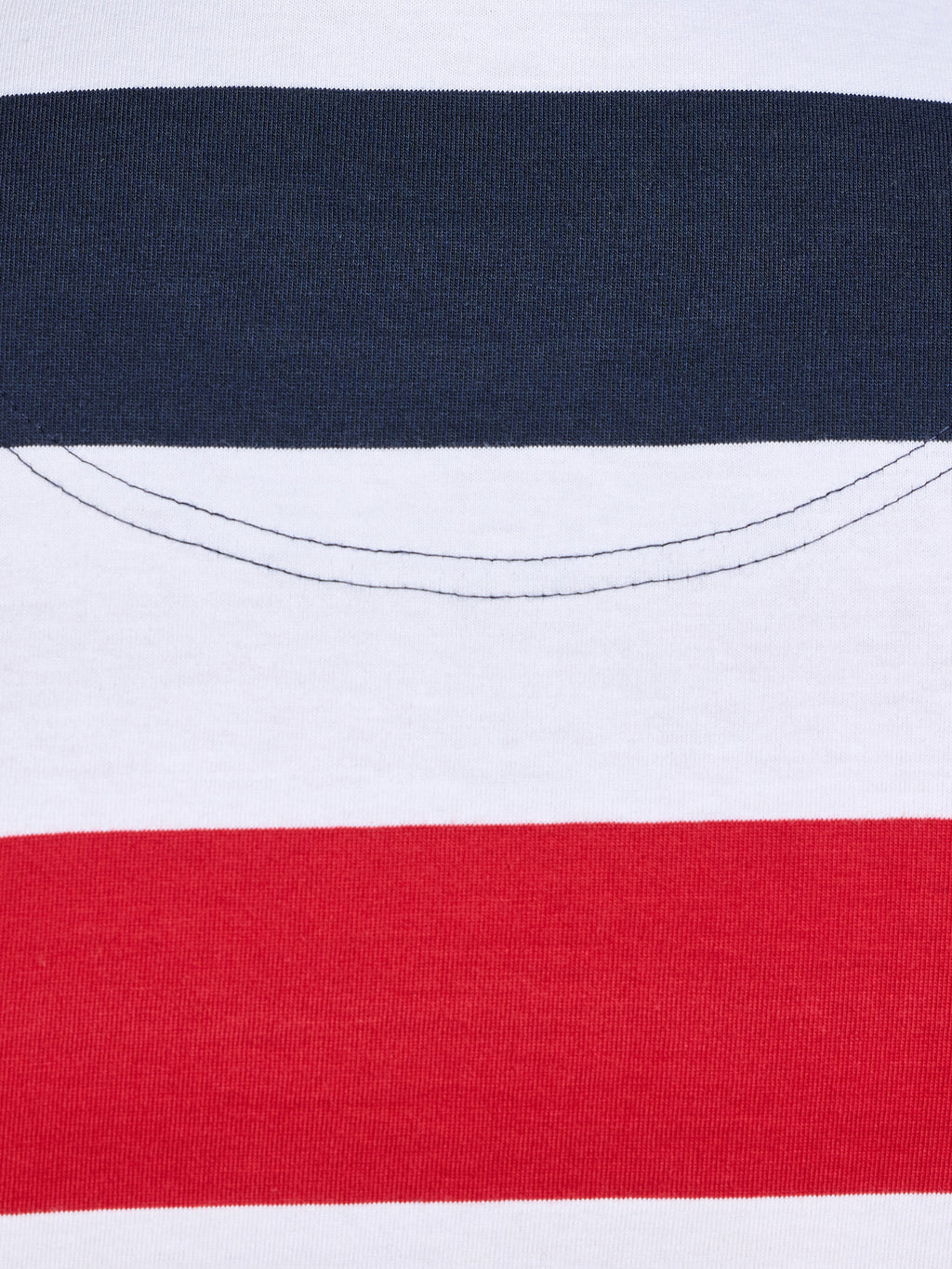 Contrast Chest Stripe T-Shirt - Navy/Red
