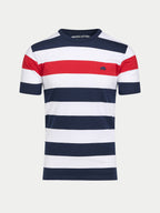 Contrast Chest Stripe T-Shirt - Navy/Red