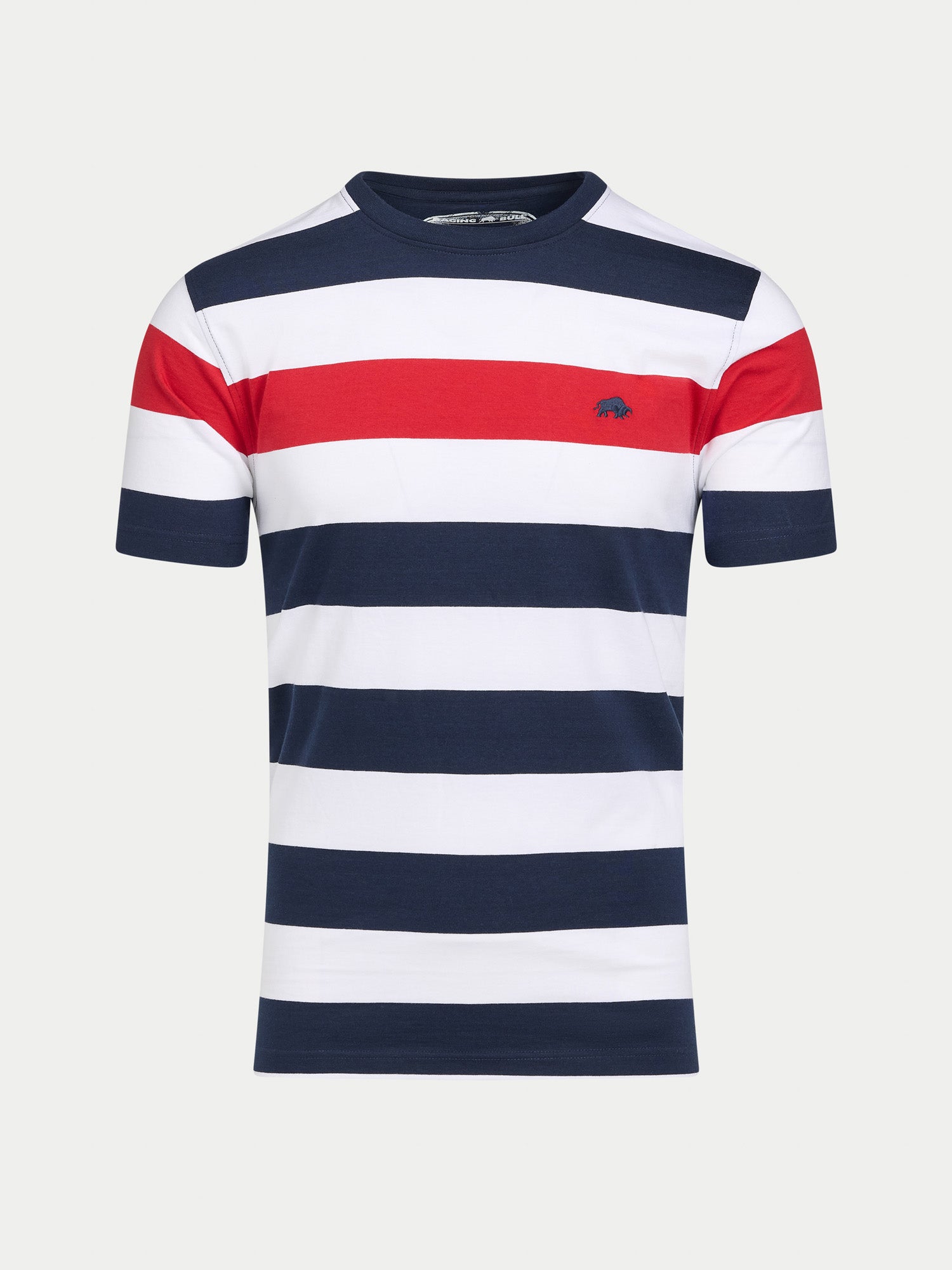Contrast Chest Stripe T-Shirt - Navy/Red
