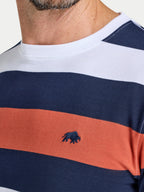 Contrast Chest Stripe T-Shirt - Rust