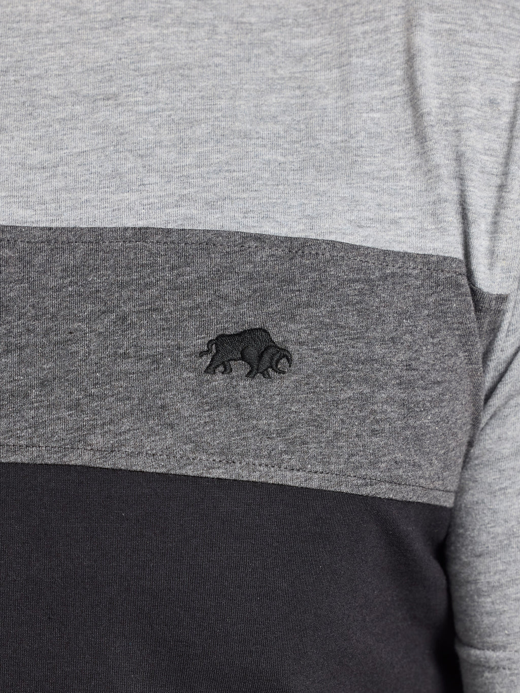 Cut & Sew Panel T-Shirt - Black