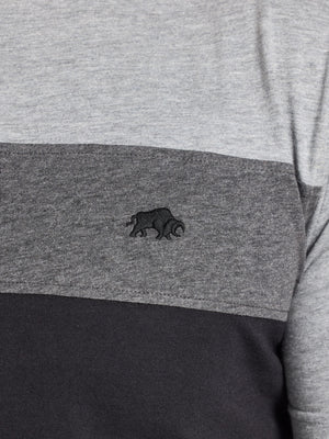 Cut & Sew Panel T-Shirt - Black