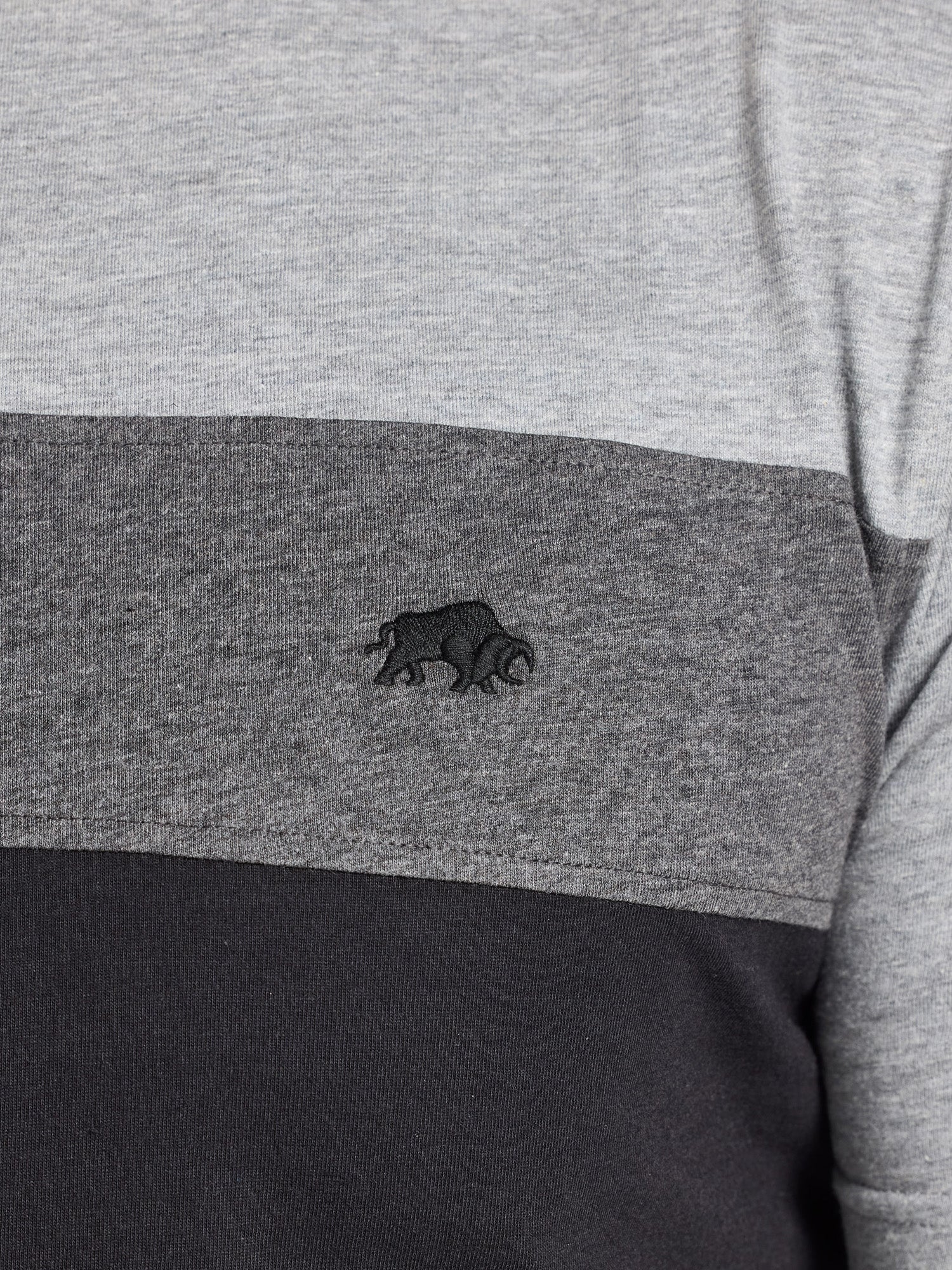 Cut & Sew Panel T-Shirt - Black