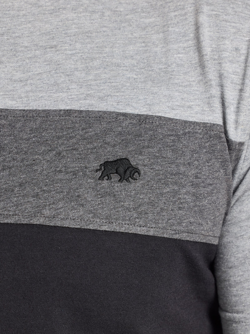 Cut & Sew Panel T-Shirt - Black