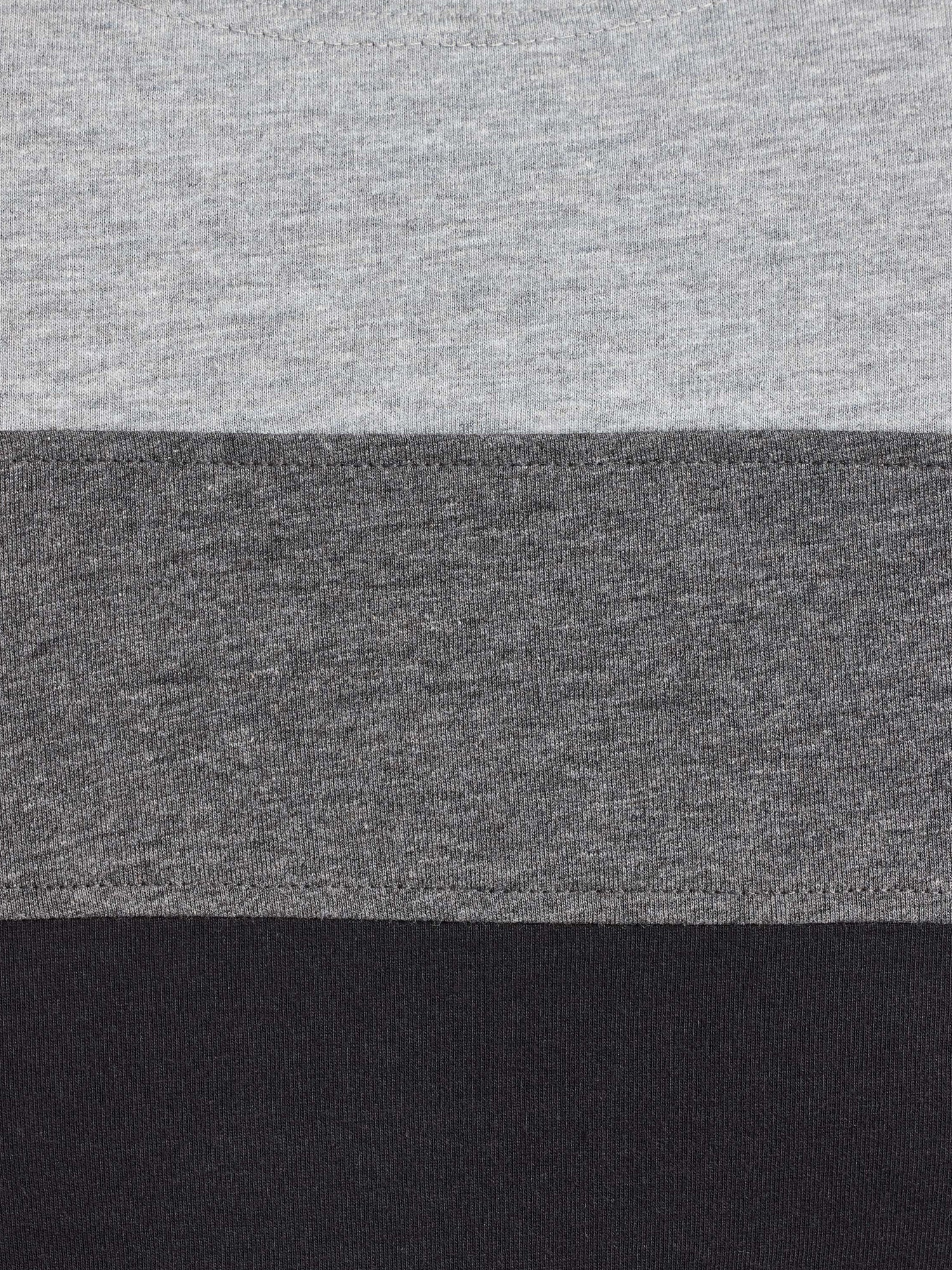 Cut & Sew Panel T-Shirt - Black