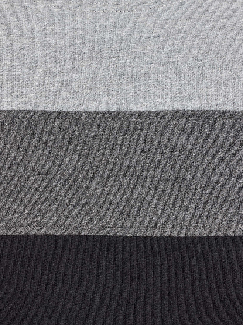 Cut & Sew Panel T-Shirt - Black