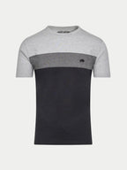 Cut & Sew Panel T-Shirt - Black