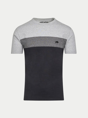 Cut & Sew Panel T-Shirt - Black