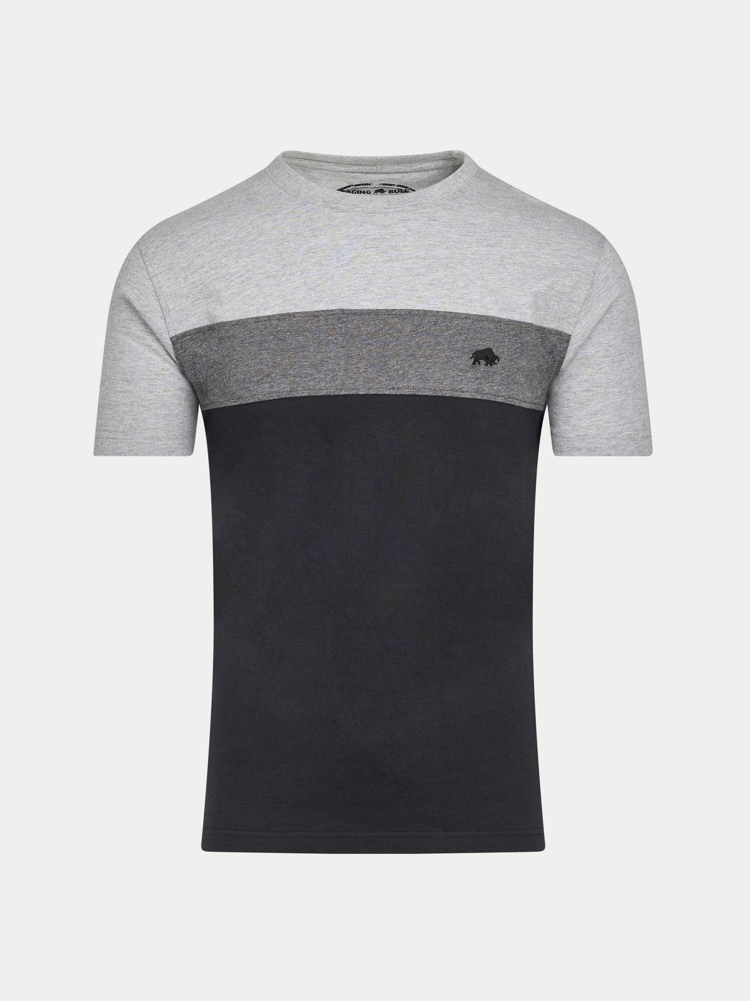 Cut & Sew Panel T-Shirt - Black