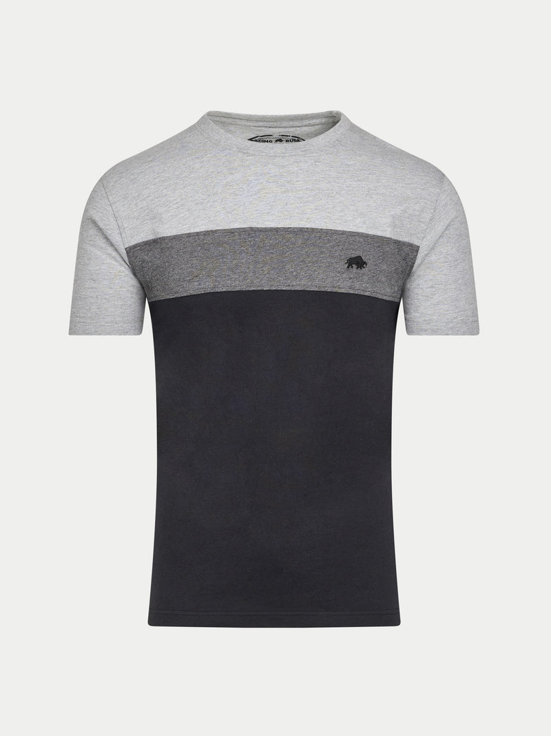 Cut & Sew Panel T-Shirt - Black