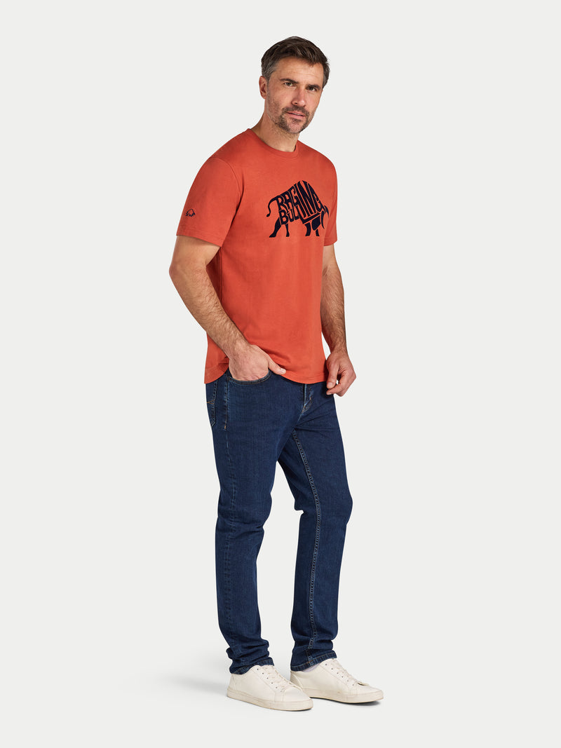 Flock Bull T-Shirt - Orange