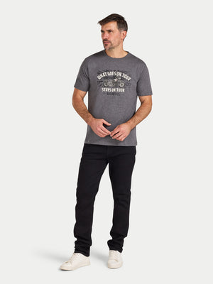 What Goes On Tour Print T-Shirt - Dark Grey Marl