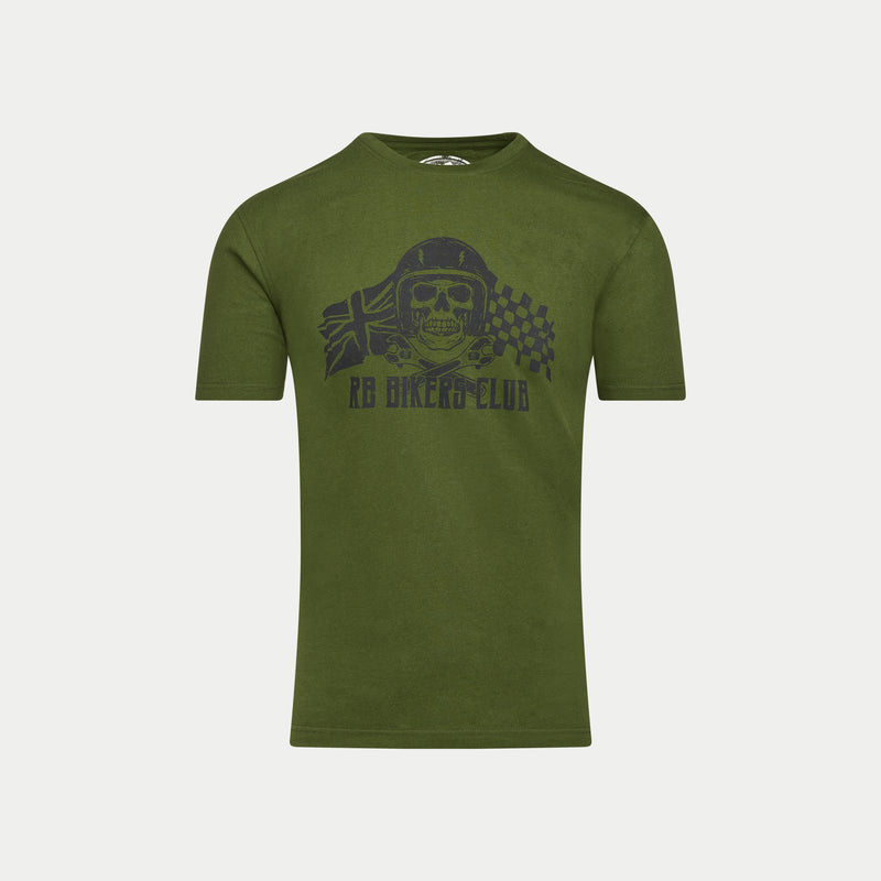 RB Bikers Club Print T-Shirt - Army Green
