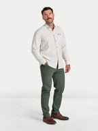 Vale Check Brushed Cotton Twill Shirt - Long Sleeve - Cream