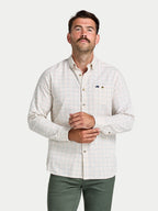 Vale Check Brushed Cotton Twill Shirt - Long Sleeve - Cream