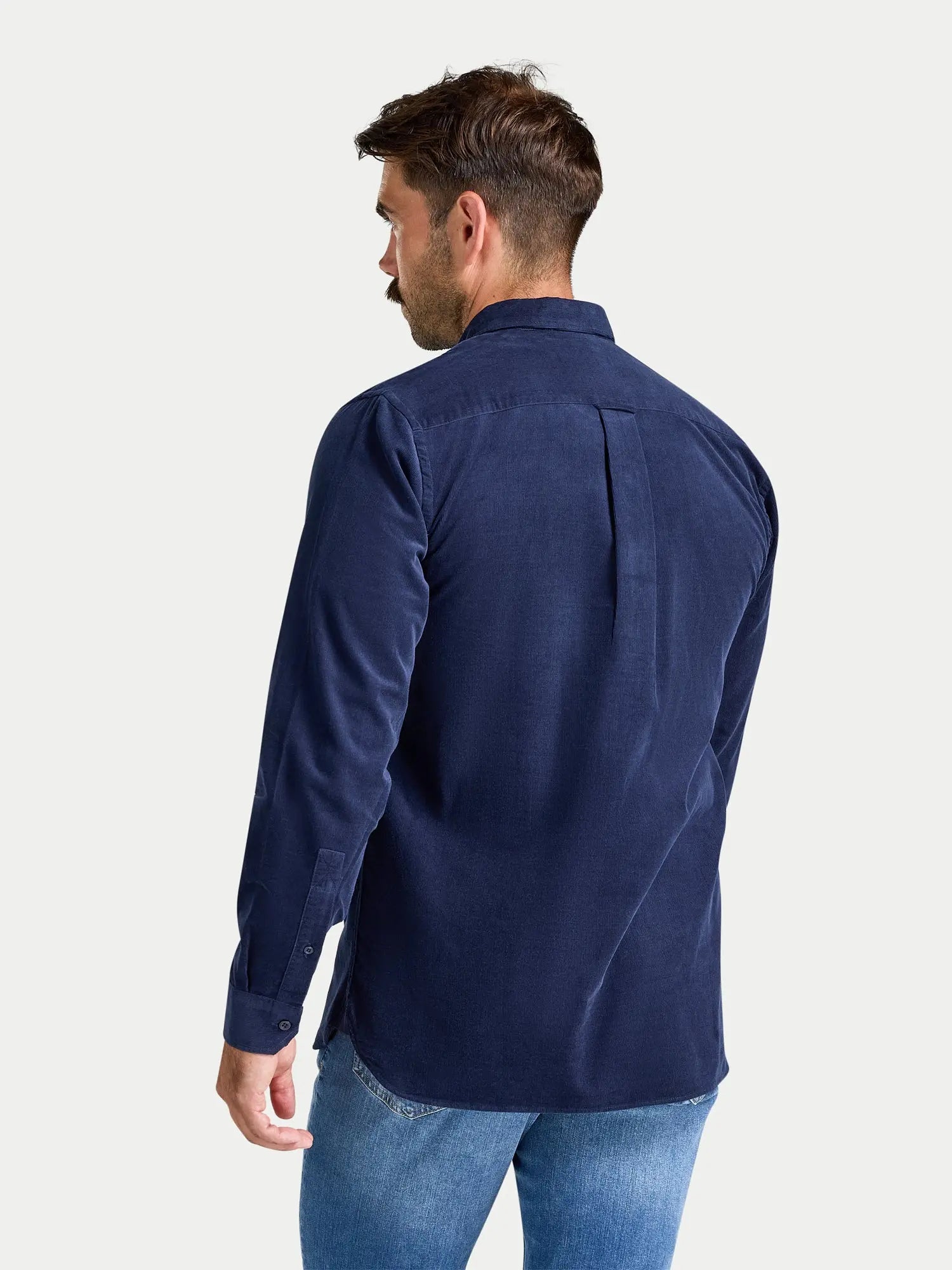 Corduroy Shirt - Long Sleeve - Navy Raging Bull Clothing