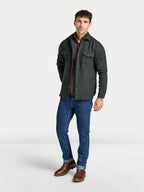 Herringbone Wool Shirt - Long Sleeve - Khaki