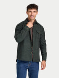 Herringbone Wool Shirt - Long Sleeve - Khaki