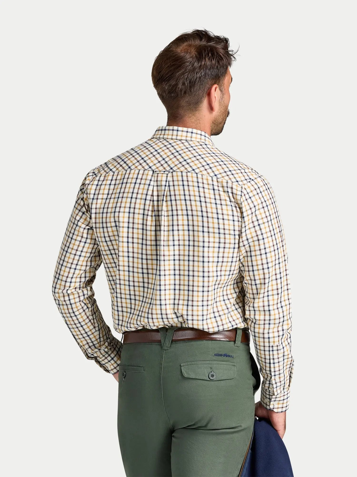 Country Check Brushed Cotton Twill Shirt - Long Sleeve - Mustard Raging Bull Clothing