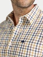 Country Check Brushed Cotton Twill Shirt - Long Sleeve - Mustard Raging Bull Clothing