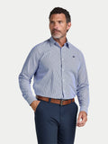 Cadet Stripe Shirt - Long Sleeve - Navy Raging Bull Clothing