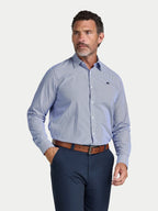 Cadet Stripe Shirt - Long Sleeve - Navy Raging Bull Clothing