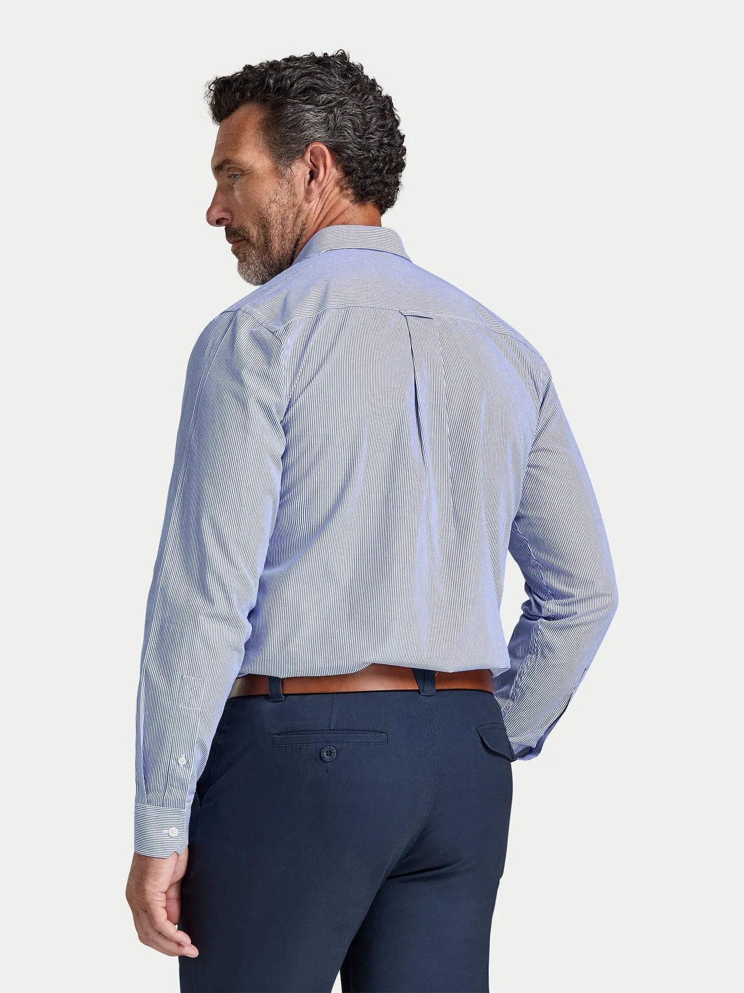 Cadet Stripe Shirt - Long Sleeve - Navy Raging Bull Clothing