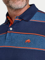 Marl Stripe Jersey Polo - Navy