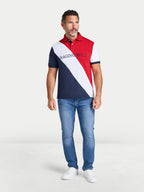 Contrast Sleeve Pique Polo - Navy