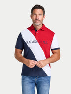 Contrast Sleeve Pique Polo - Navy
