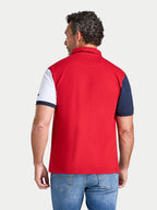 Contrast Sleeve Pique Polo - Navy