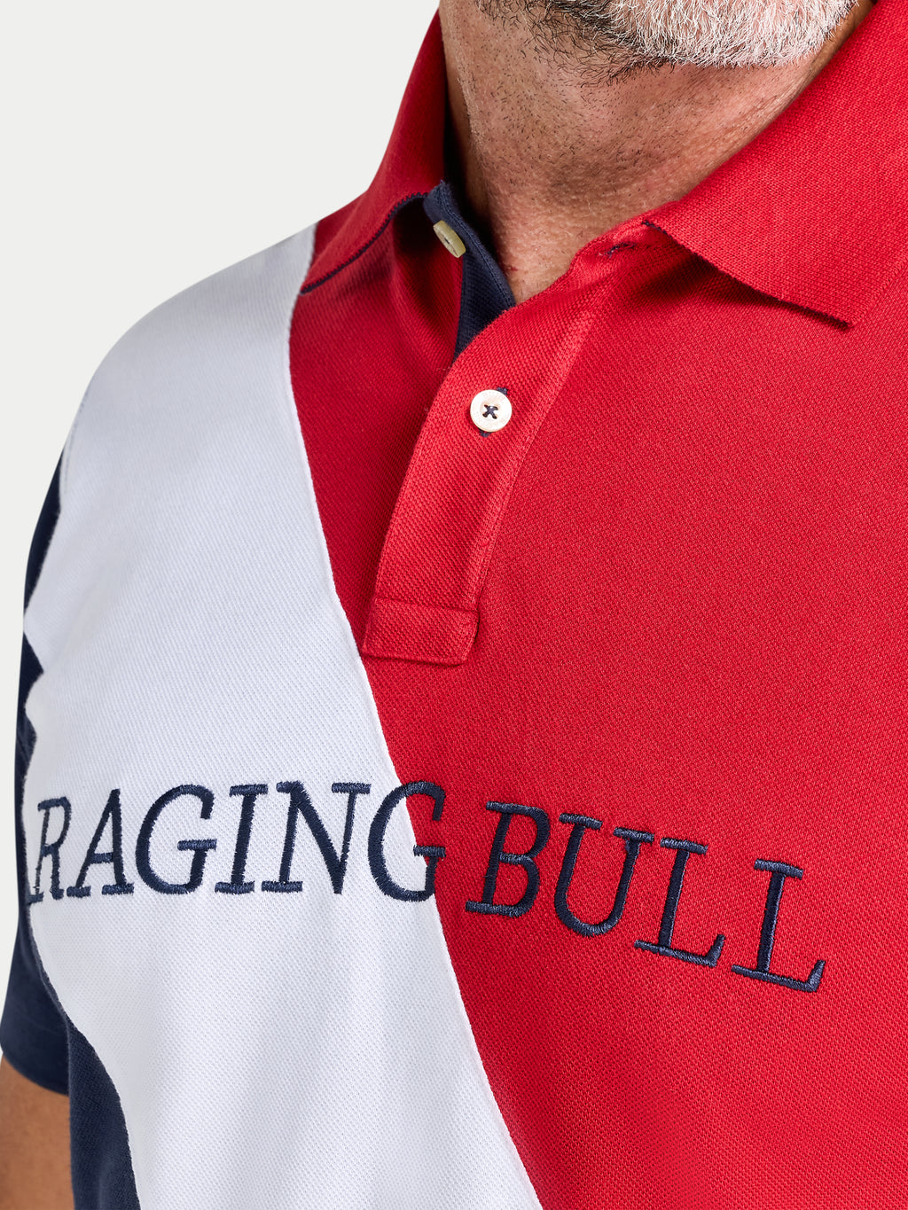 Contrast Sleeve Pique Polo - Navy