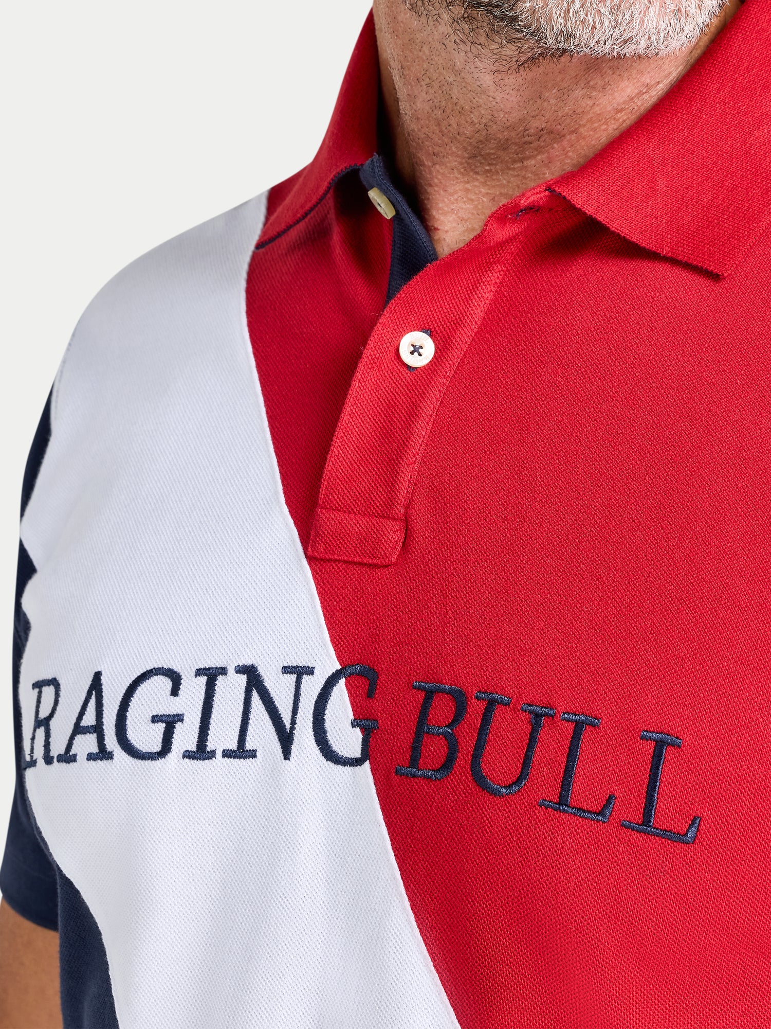 Contrast Sleeve Pique Polo - Navy