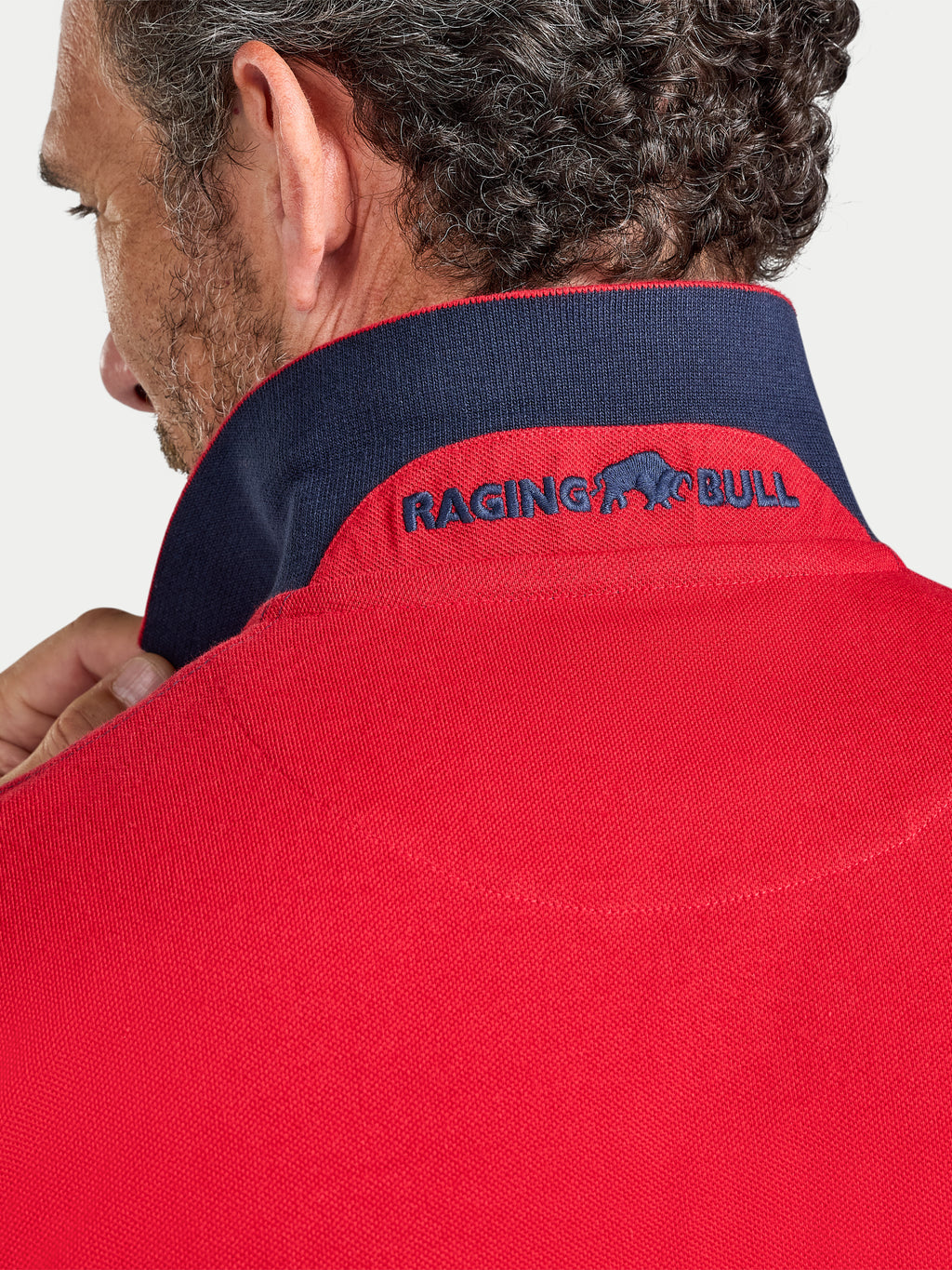 Contrast Sleeve Pique Polo - Navy