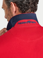 Contrast Sleeve Pique Polo - Navy