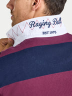 Wide Stripe Rugby Shirt - Long Sleeve - Claret