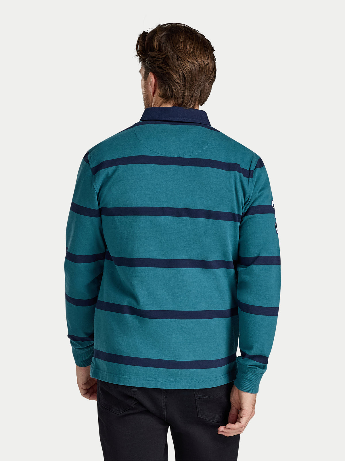 Two Colour Stripe Rugby Shirt - Green