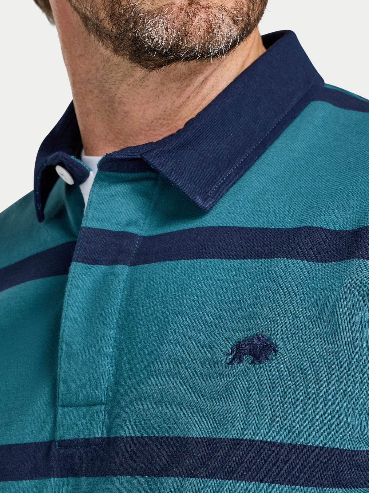 Two Colour Stripe Rugby Shirt - Green