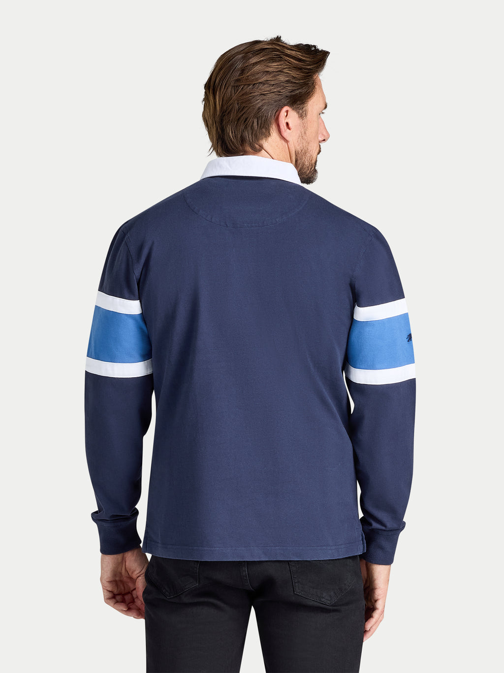 Chest Panel Rugby Shirt -  Navy